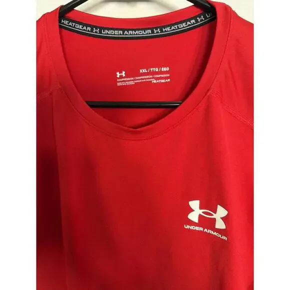Under Armour HeatGear Red Compression T-Shirt XXL - Picture 2 of 3